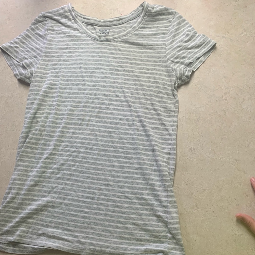 Grey and white striped shirt